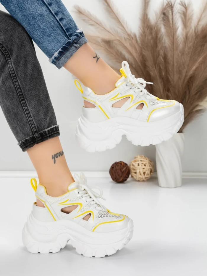 Pantofi Sport Dama cu Platforma 0897-8 YELLOW | MEI