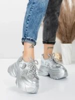 Pantofi Sport Dama cu Platforma 8307-2 SILVER | MEI