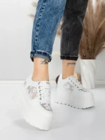 Pantofi Sport Dama cu Platforma 6208-29 WHITE | MEI