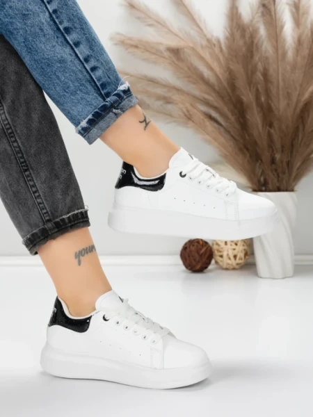 Sneakers Dama 2307 WHITE-BLACK | MEI