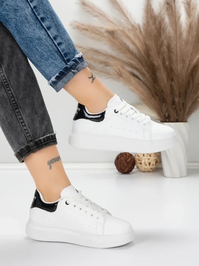 Sneakers Dama 2307 WHITE-BLACK | MEI