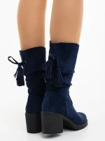 Cizme dama albastre din material textil Lumina