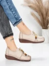 Pantofi Casual Dama din piele naturala 2553 CREAM | FORMATIONE