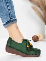 Pantofi Casual Dama din piele naturala 2553 GREEN | FORMATIONE
