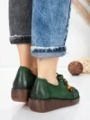 Pantofi Casual Dama din piele naturala 2553 GREEN | FORMATIONE