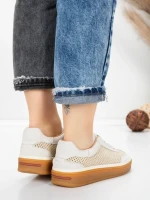 Pantofi Sport Dama din piele naturala 2501-1 CREAM | ADVANCER