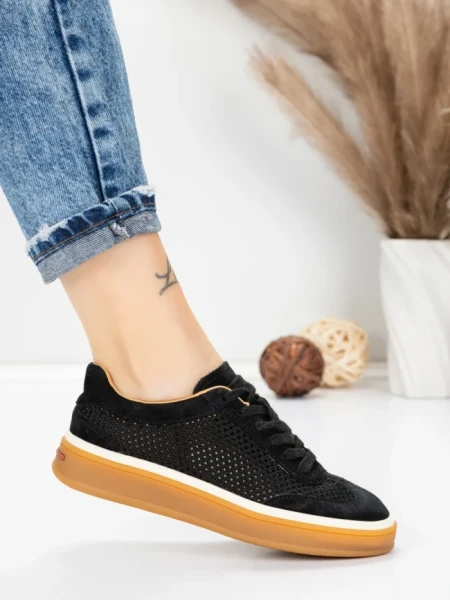Pantofi Sport Dama din piele naturala 2501-1 BLACK | ADVANCER