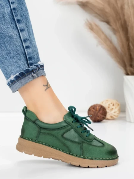 Pantofi Casual Dama din piele naturala 886 GREEN | FRANCO GERARDO
