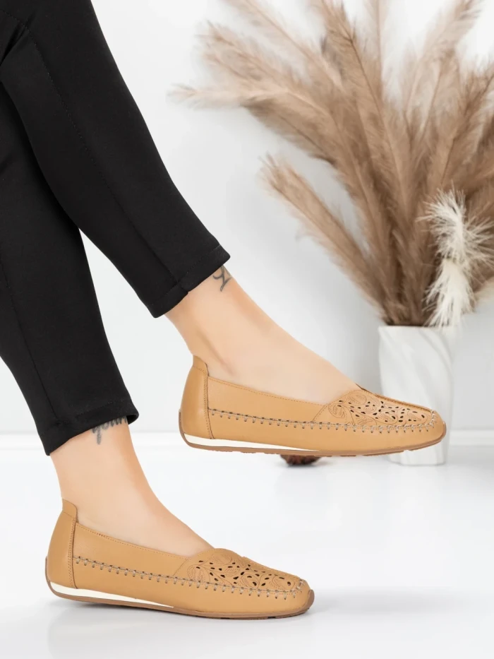 Balerini Dama din piele naturala 5001-1 APRICOT | FORMATIONE