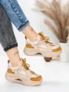 Pantofi Sport Dama din piele naturala 2576 CREAM-YELLOW | ADVANCER