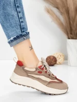 Pantofi Sport Dama din piele naturala 773 RED | FRANCO GERARDO