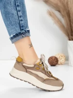 Pantofi Sport Dama din piele naturala 773 YELLOW | FRANCO GERARDO