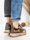 Pantofi Sport Dama din piele naturala 10018 KHAKI | FRANCO GERARDO