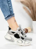 Pantofi Sport Dama din piele naturala HY8985 BLACK-GREY | FRANCO GERARDO
