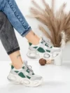 Pantofi Sport Dama din piele naturala HY8985 GREEN-GREY | FRANCO GERARDO