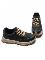 Pantofi Sport Barbati din piele naturala A90009 BLACK | ADVANCER