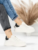 Pantofi Sport Dama din piele naturala FP26309 WHITE-BLACK | ADVANCER
