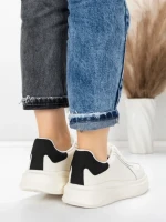 Pantofi Sport Dama din piele naturala FP26309 WHITE-BLACK | ADVANCER