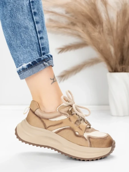 Pantofi Sport Dama din piele naturala 572105 APRICOT | FRANCO GERARDO