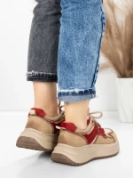 Pantofi Sport Dama din piele naturala 572105 RED | FRANCO GERARDO