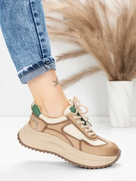 Pantofi Sport Dama din piele naturala 572103 GREEN | FRANCO GERARDO