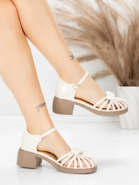 Sandale Dama din piele naturala TP3788-7 CREAM | ADVANCER