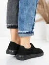 Pantofi Casual Dama din piele naturala 8736 BLACK | FORMAZIONE