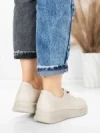 Pantofi Casual Dama din piele naturala 5712567 CREAM | ADVANCER