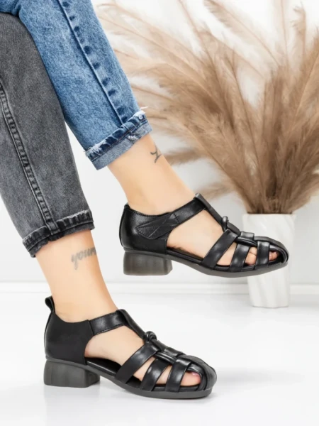 Sandale Dama din piele naturala 7983 BLACK | ADVANCER