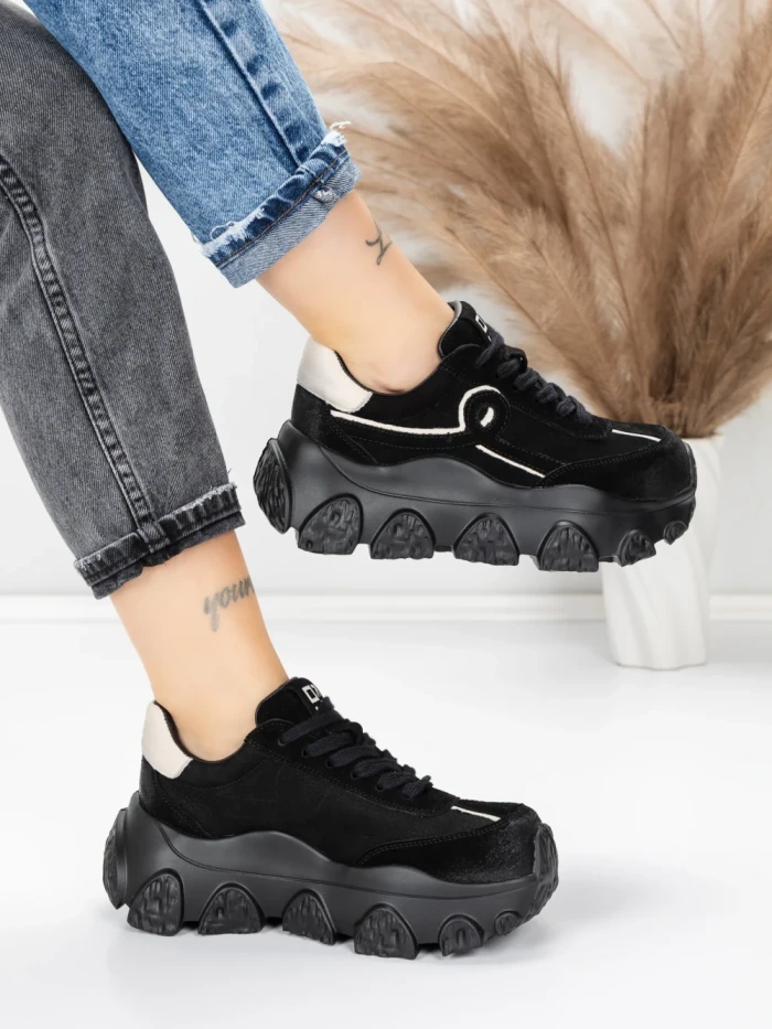 Pantofi Sport Dama din piele naturala 9802 BLACK | FRANCO GERARDO