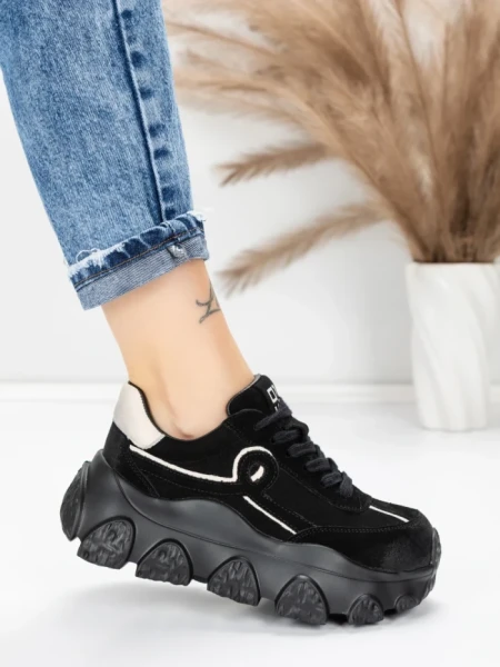Pantofi Sport Dama din piele naturala 9802 BLACK | FRANCO GERARDO