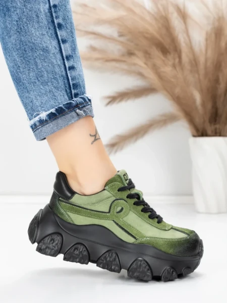 Pantofi Sport Dama din piele naturala 9802 GREEN | FRANCO GERARDO