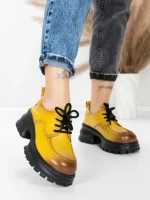 Pantofi Casual Dama din piele naturala 8305 YELLOW | ADVANCER