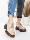 Pantofi Casual Dama din piele naturala 8305 CREAM | ADVANCER
