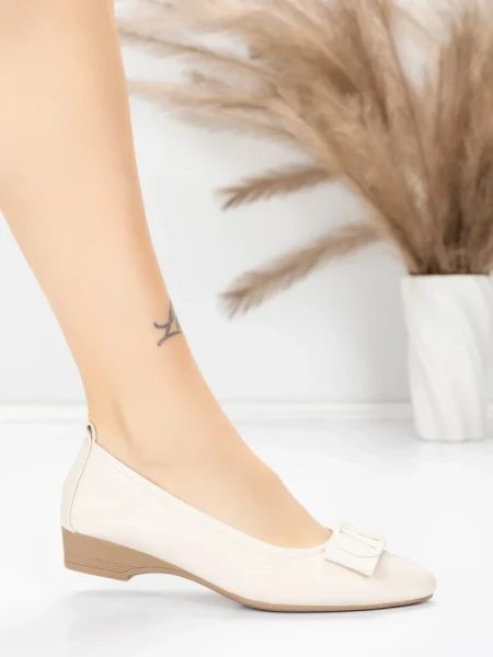 Balerini Dama din piele naturala 518-1 CREAM | ADVANCER