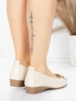 Balerini Dama din piele naturala 518-1 CREAM | ADVANCER