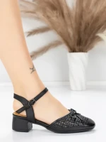 Sandale Dama din piele naturala 1215-1 BLACK | ADVANCER