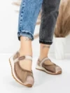 Pantofi Casual Dama din piele naturala KM9205 KHAKI | ADVANCER