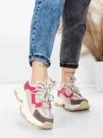 Pantofi Sport Dama din piele naturala 5A617 PINK | ADVANCER