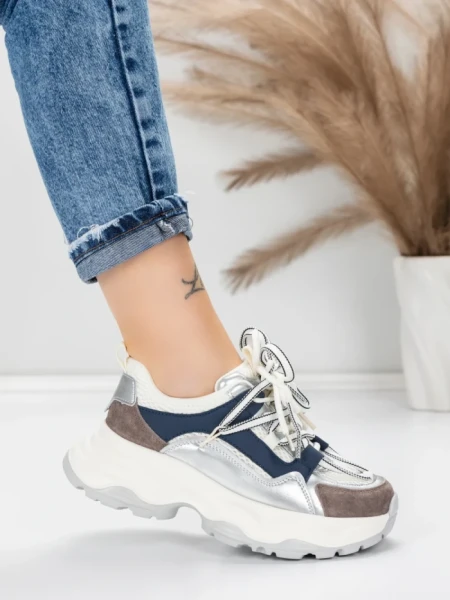Pantofi Sport Dama din piele naturala 5A617 BLUE | ADVANCER
