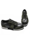 Pantofi Casual Barbati din piele naturala 528-77 GREEN-BLACK | ADVANCER