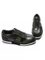 Pantofi Casual Barbati din piele naturala 528-77 GREEN-BLACK | ADVANCER