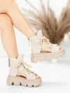 Sandale Dama din piele naturala 19685 CREAM | ADVANCER