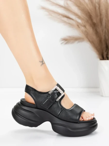 Sandale Dama din piele naturala 6818 BLACK | ADVANCER