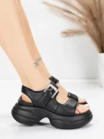 Sandale Dama din piele naturala 6818 BLACK | ADVANCER