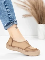Pantofi Casual Dama din piele naturala KM5165 APRICOT | ADVANCER