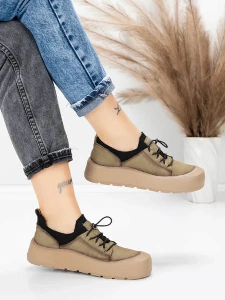 Pantofi Sport Dama din piele naturala 999 GREEN | ADVANCER