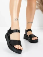 Sandale Dama din piele naturala 25069 BLACK | ADVANCER