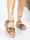 Sandale Dama din piele naturala 251077 GREEN-BROWN | ADVANCER
