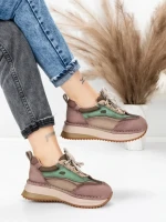 Pantofi Sport Dama din piele naturala 2625 COFFEE-CREAM | ADVANCER